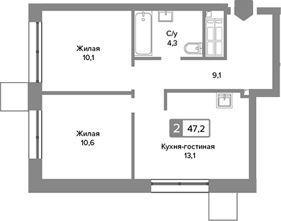 3-комн. Сити квартал Отрада