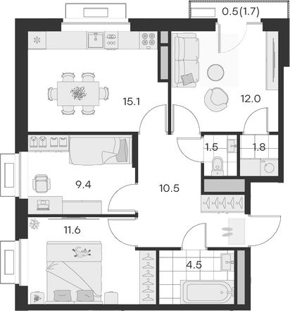 3-комн. Михалевич