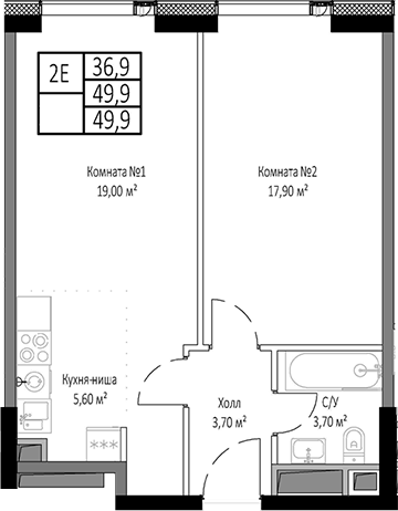 2-комн. Мираполис