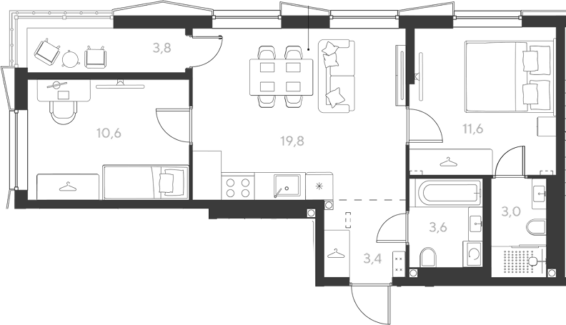 Продается 2-комн. квартира, 52 м²