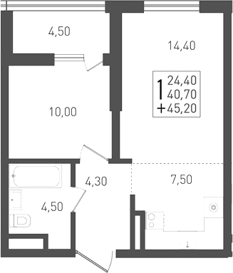Продается 2-комн. квартира, 40.7 м²