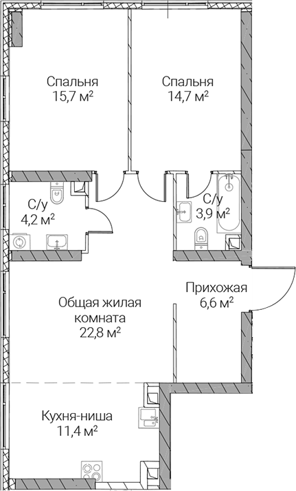 3-комн. СЕЗАР СИЛИКА