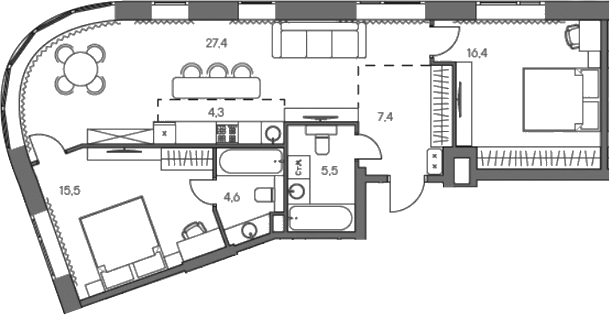 3-комн., 82.7 м², 10/29 этаж, ЖК «Родина Переделкино»