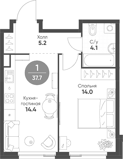2-комн. Шагал