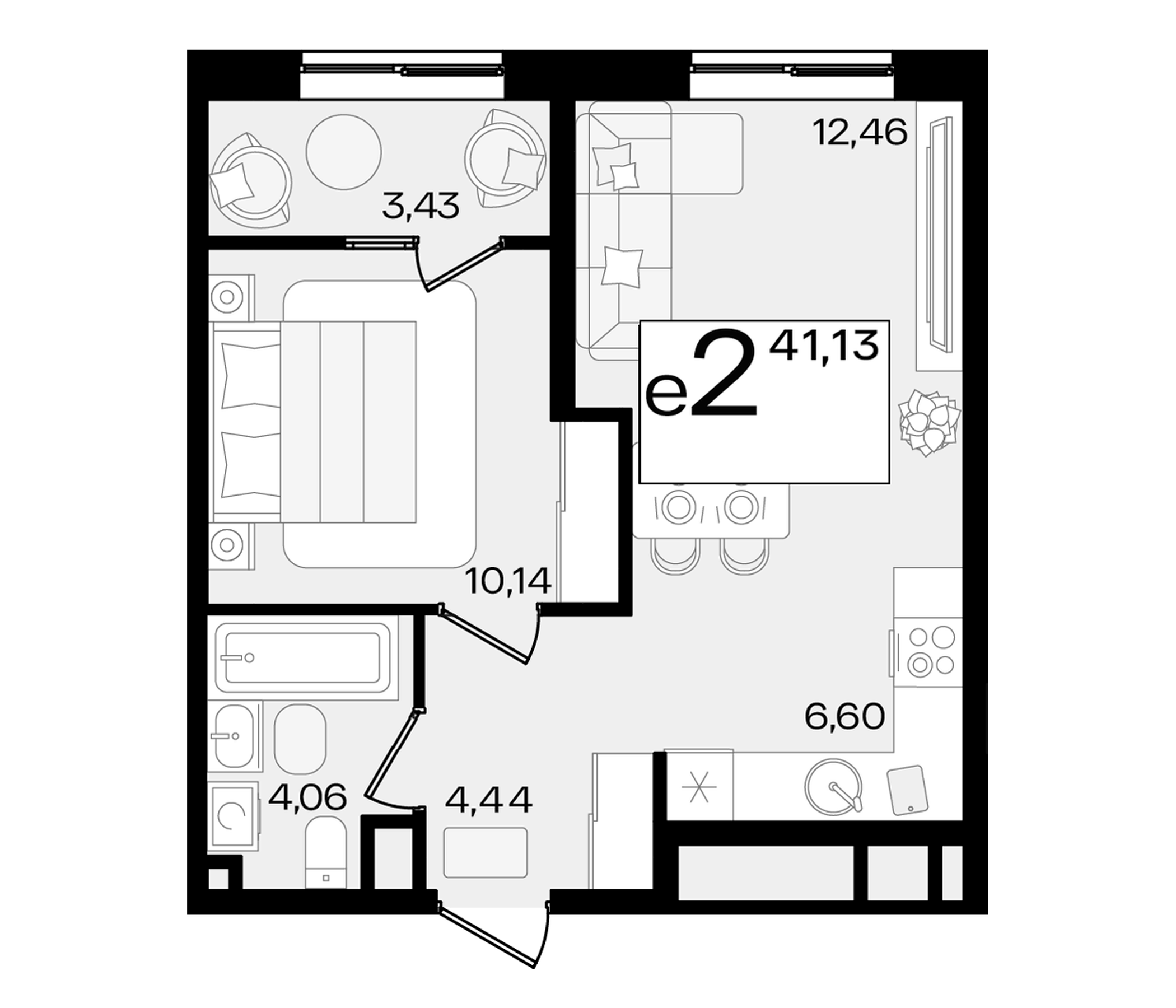 2-комн. квартира, 37.46 м² в ЖК Патрики — фото 2