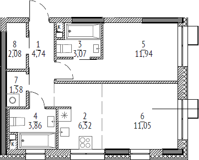 2-комн. N'ICE LOFT