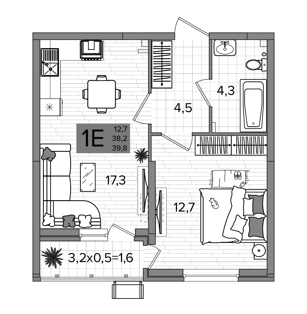 2-комн. квартира, 38.2 м² в ЖК Сармат — фото 2