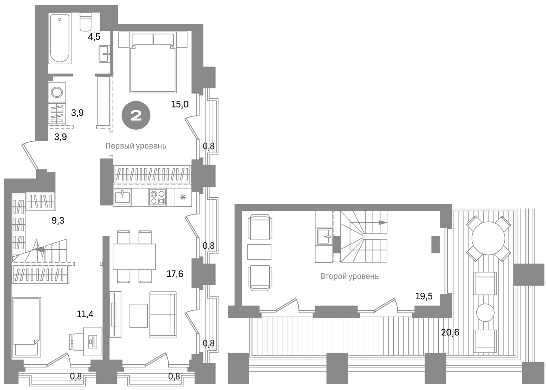 2-комн., 84.7 м², 16/17 этаж, ЖК «Метроном»