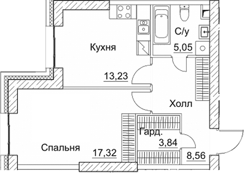 1-комн., 48 м², 4/35 этаж, ЖК «СЕЗАР СИТИ»