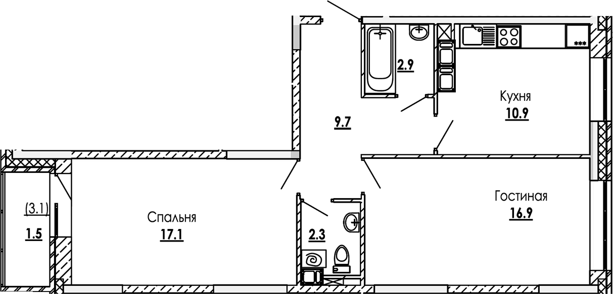 2-комн. Малиново