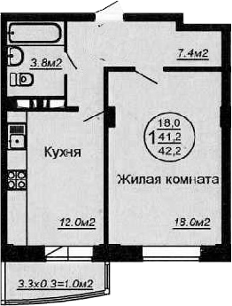 1-комн. квартира, 44.25 м² в ЖК Кубаночка — фото 2
