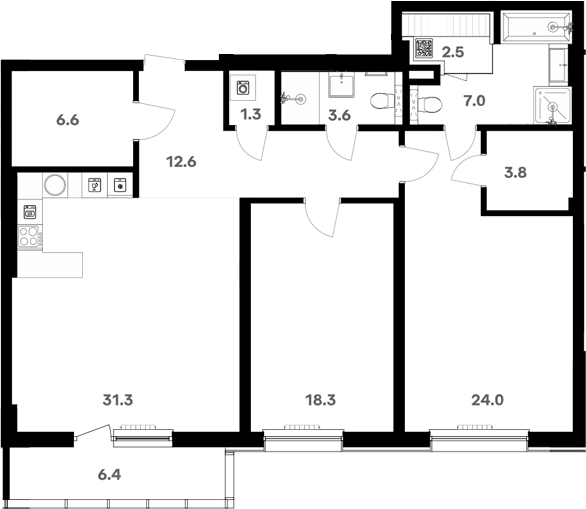 Студия, 114.88 м², 15/20 этаж, ЖК «RIVER HOUSE Щелково»