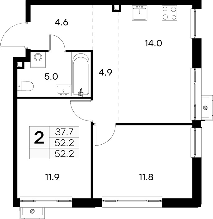 2-комн. Куркино 15