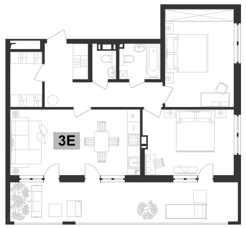 3-комн. квартира, 71 м² в ЖК Клубная резиденция Европа — фото 2
