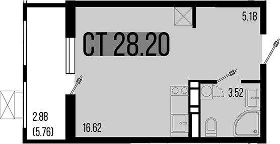 Студия квартира, 25.32 м² в ЖК Цветной бульвар — фото 2