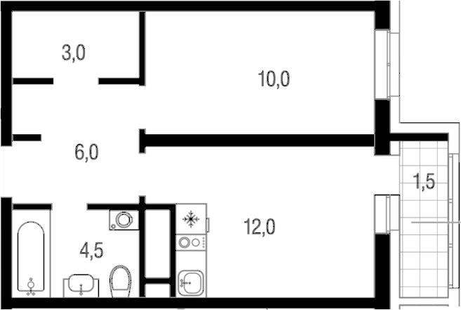 1-комн., 35.5 м², 19/25 этаж, ЖК «Котельники парк»