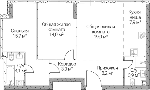 3-комн. СЕЗАР СИЛИКА