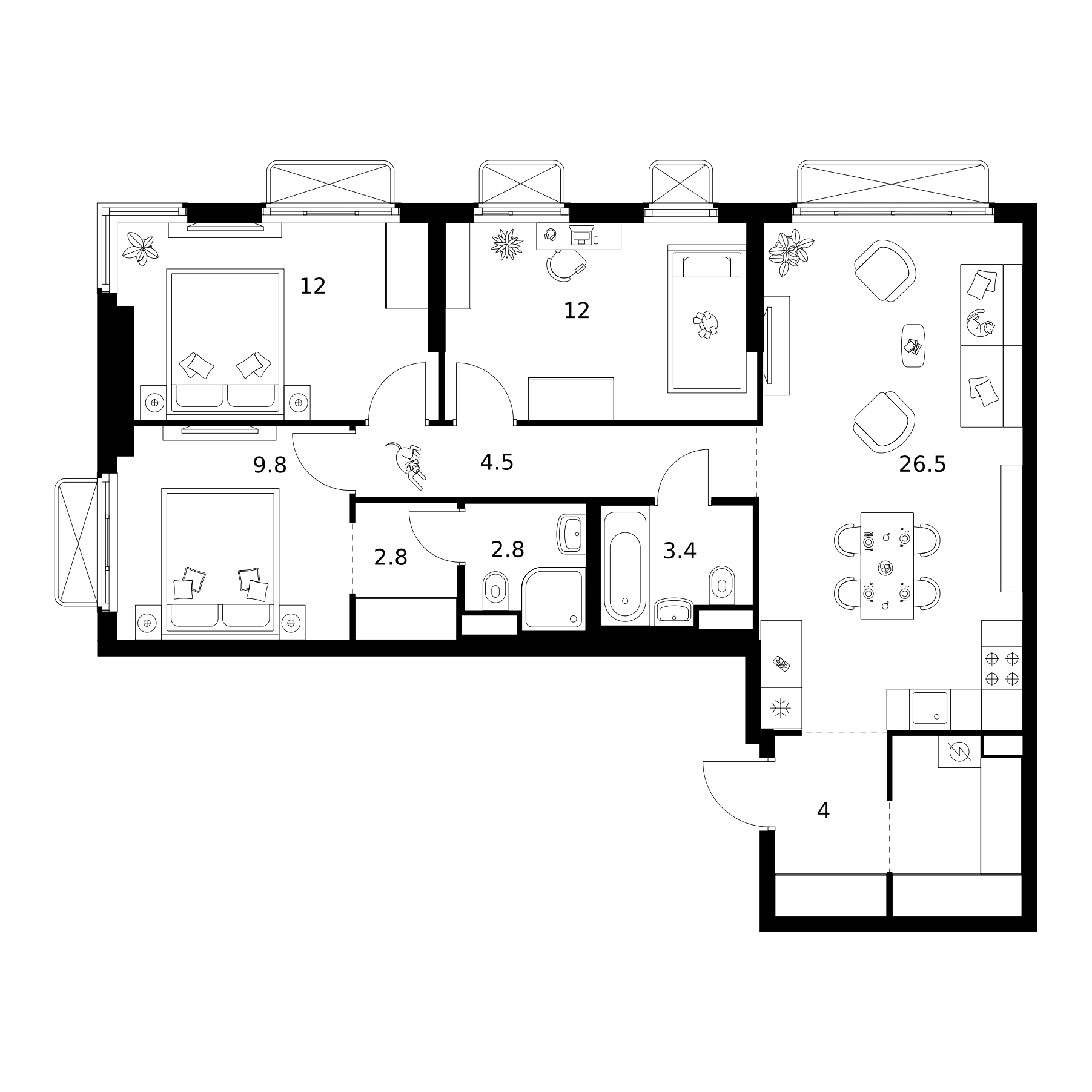 3-комн. 2-й Иртышский