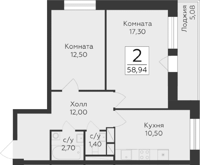 2-комн. Малаховский