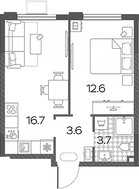 2-комн. Лучи
