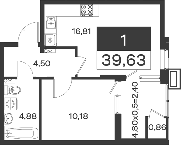 1-комн. квартира, 36.37 м² в ЖК Образцово — фото 2