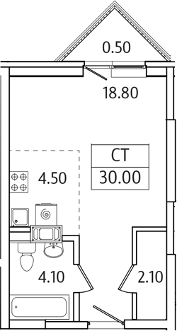 Студия, 29.5 м², 7/21 этаж, ЖК «Видный Берег 2.0»