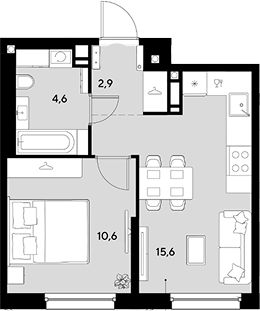 Продается 1-комн. квартира, 33.7 м²
