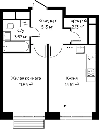 1-комн. Новоград Павлино