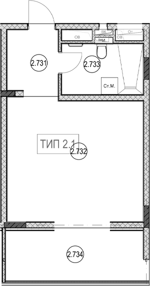 Студия, 30.8 м², 7/9 этаж, ЖК «ГК Сан Гарден Хотел&СПА»