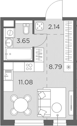 Студия, 25.66 м², 13/23 этаж, ЖК «Одинград, квартал Семейный»
