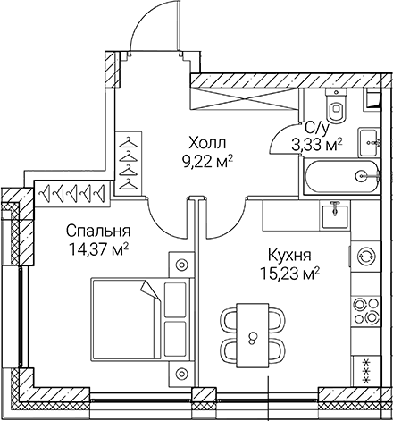 1-комн. СЕЗАР СИТИ