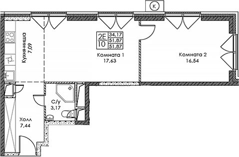 2-комн. ЭВОПАРК Сокольники