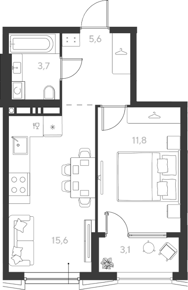 Продается 1-комн. квартира, 36.7 м²