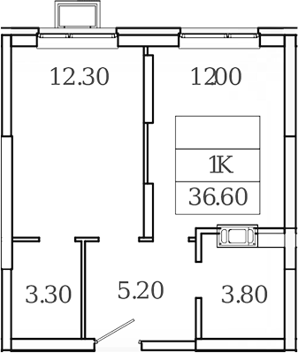 1-комн., 36.6 м², 13/20 этаж, ЖК «Видный Берег 2.0»