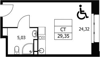 Студия, 29.35 м², 3/21 этаж, ЖК «Волковская 67»
