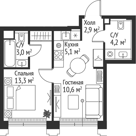 2-комн. СЕТ