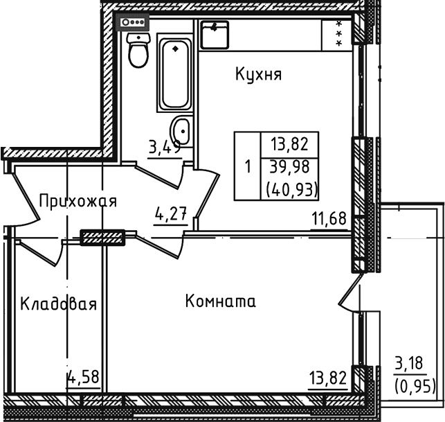 1-комн. Зеленый город
