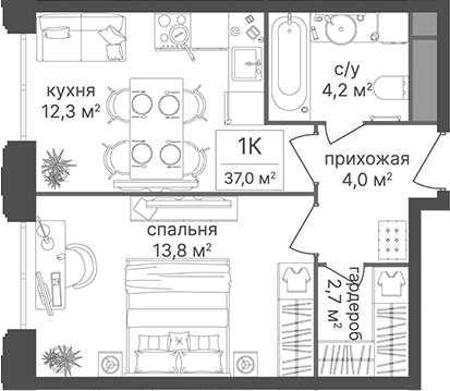 1-комн. Гостиничный комплекс Варшавские ворота