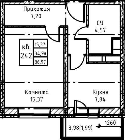 1-комн. Высокий Берег