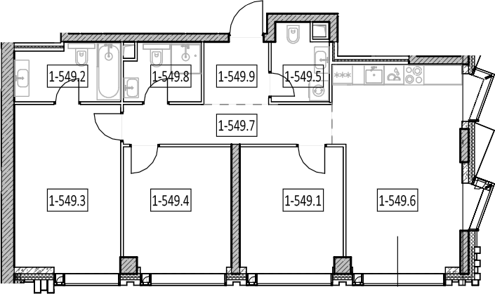 4+ комнаты, 88.7 м², 53/57 этаж, ЖК «Айс Тауэрс»