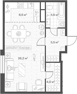Студия, 46.9 м², 4/12 этаж, ЖК «Аристов Берег»