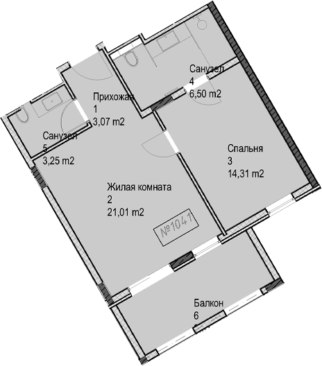 2-комн. квартира, 48.1 м² в ЖК Гостиничный комплекс Николай 1 — фото 2