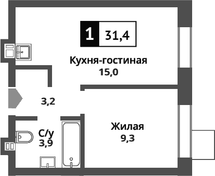 2-комн. Никольский квартал Отрада