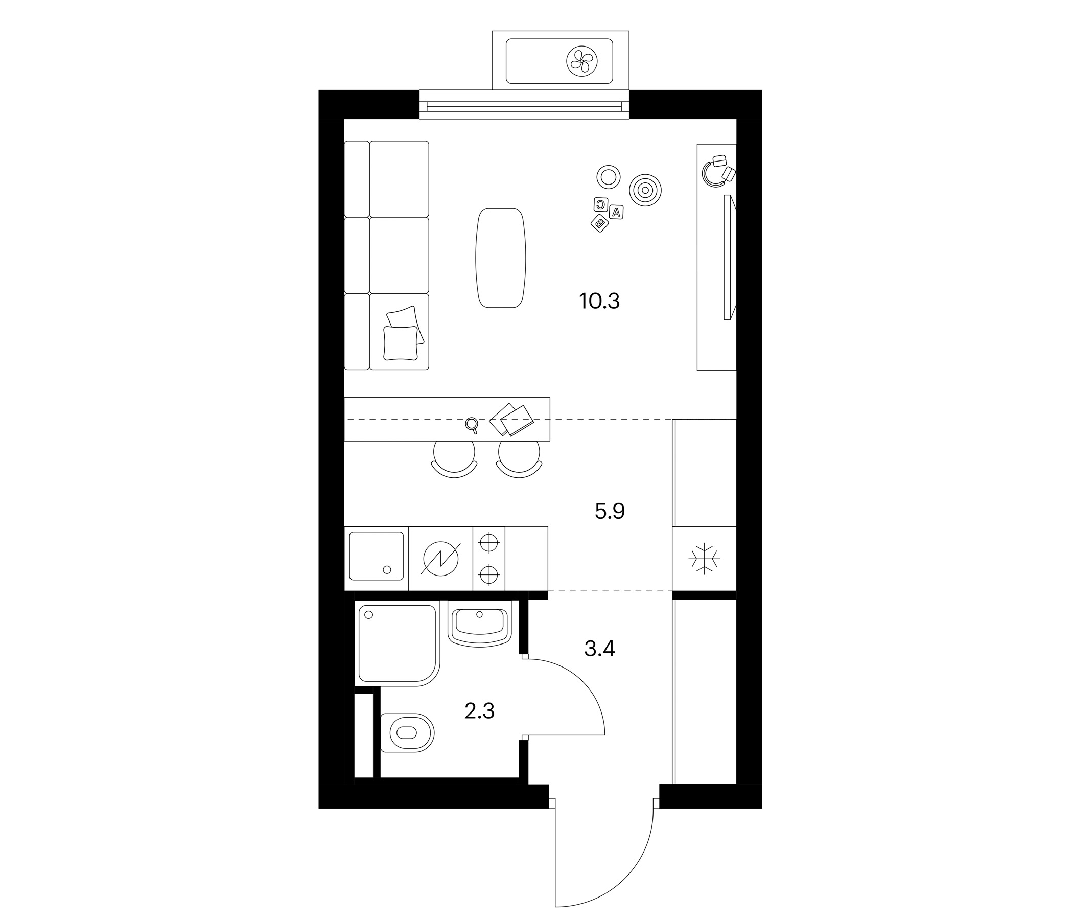 Студия, 21.9 м², 14/15 этаж, ЖК «Белая Дача парк»