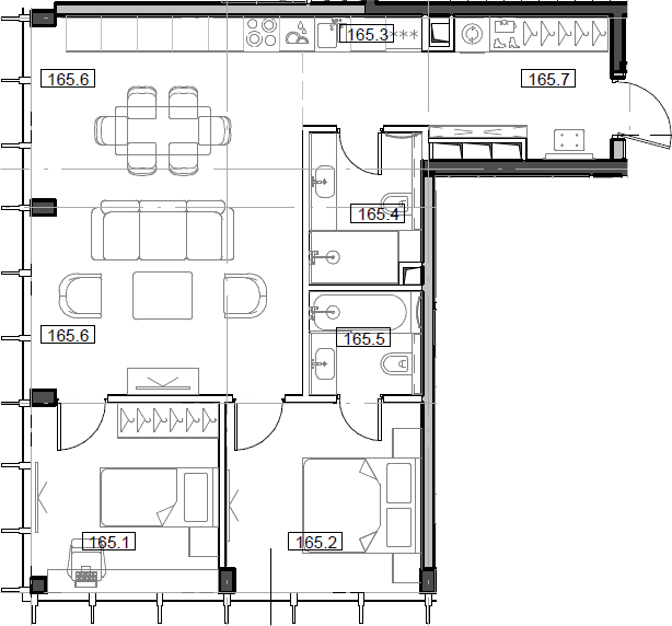 3-комн., 68.27 м², 52/55 этаж, ЖК «Мод»