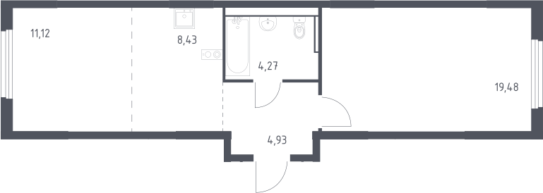 2-комн., 48.2 м², 17/17 этаж, ЖК «Пригород Лесное»