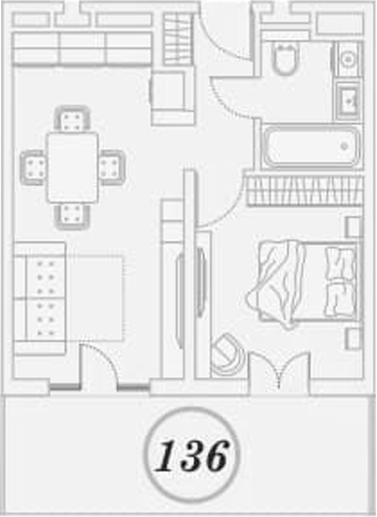 1-комн. квартира, 40.7 м² в ЖК ГК Сан Гарден Хотел&СПА — фото 2