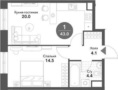 2-комн. Воксхолл