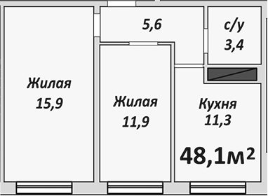 2-комн. Европейский