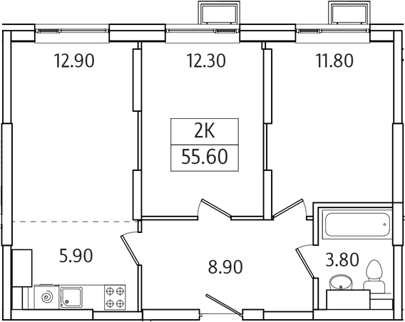 2-комн. Видный Берег 2.0